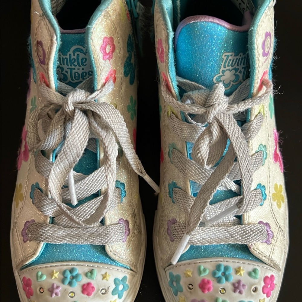 Kids' White and Blue Sneakers